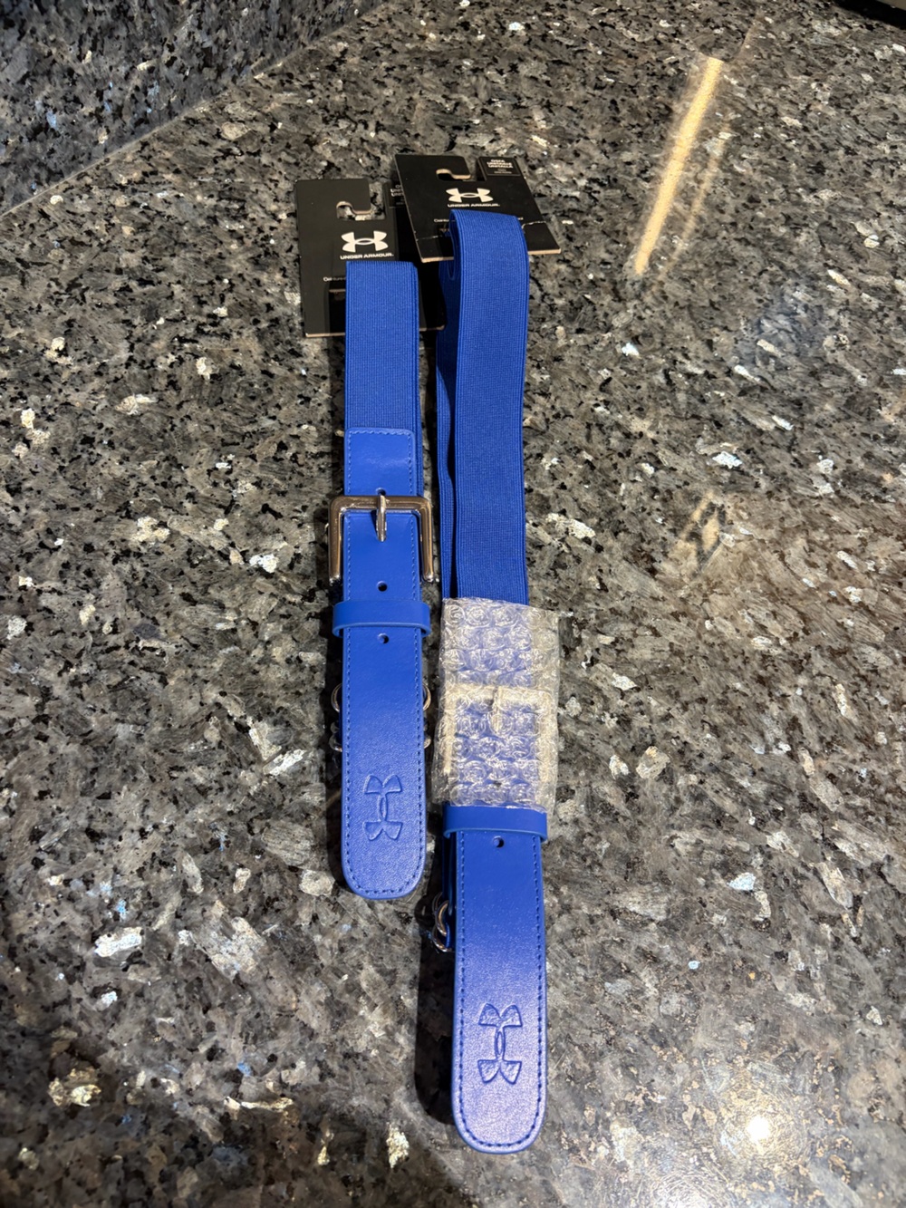 Under Armour New Youth Baseball Adjustable Stretch Belt Blue Lot of 2